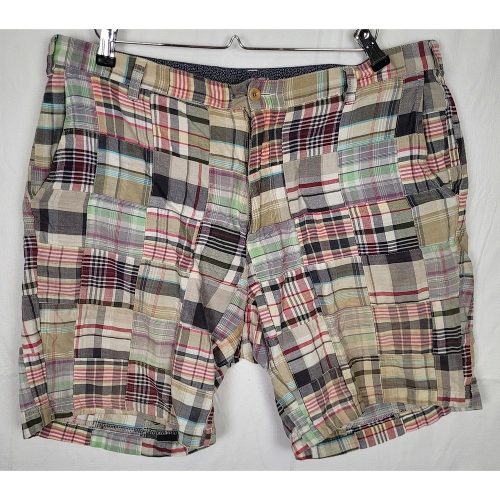 Orvis Men's Patchwork Madras Shorts Size 40 Plaid Colorful Casual Preppy